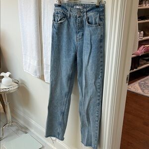 Zara Light Blue Straight Leg Jeans